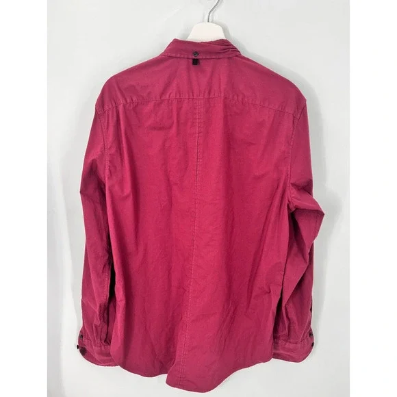 Rag & Bone Fit 2 Tomlin Button Up Casual Shirt Red Burgundy Men's Large